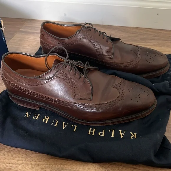 Ralph Lauren Sanderson Dark Brown Burnished Calf - men’s 10.5 - Picture 2 of 9